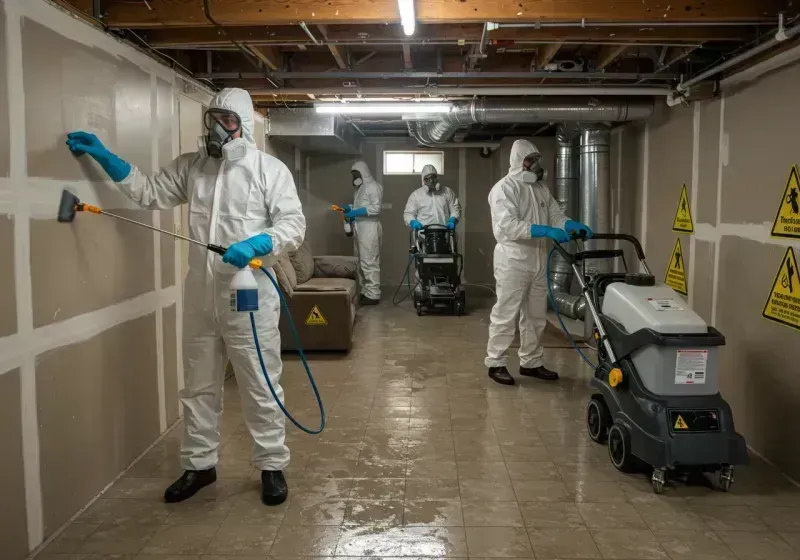 Basement Moisture Removal and Structural Drying process in Mountain Road, VA